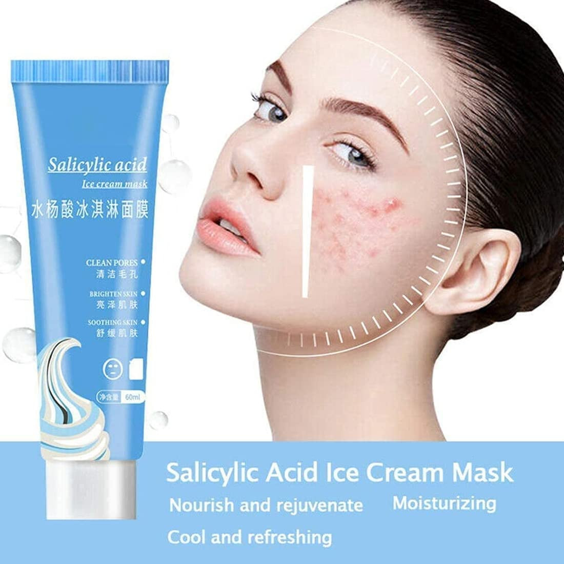 Salicylic Ice cream Acne Moisturizing face Mask Cleansing