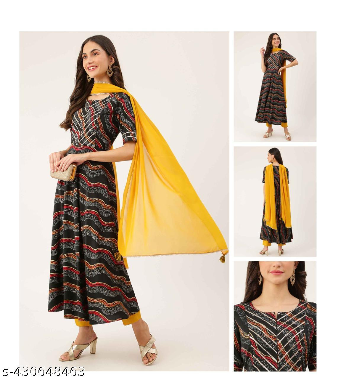 The Fab Factory Crepe Georgette Embroidered Stylish Kurti with Dupatta No Bottamwear