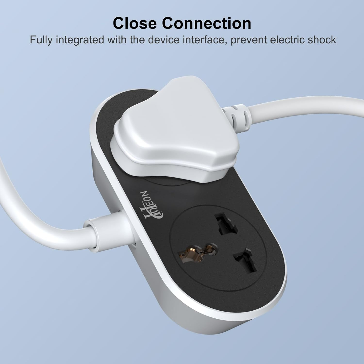 Hoteon Extension Cord 5 Meter, 2500W 10A Extension Board, Heavy Duty Long Wire Extension, 2 Universal Outlets Extension Cable, 3 Pins Power Cord Extension, Expandable Power Strip for Home Office