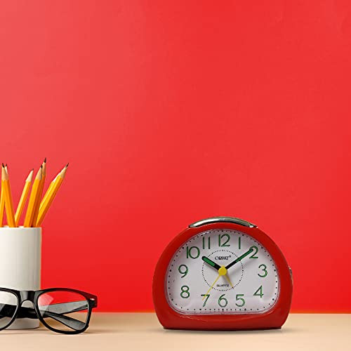 Ajanta Orpat Time Piece Beep Alarm Analog Clock (Small_140X114X74 Mm, White,Plastic)