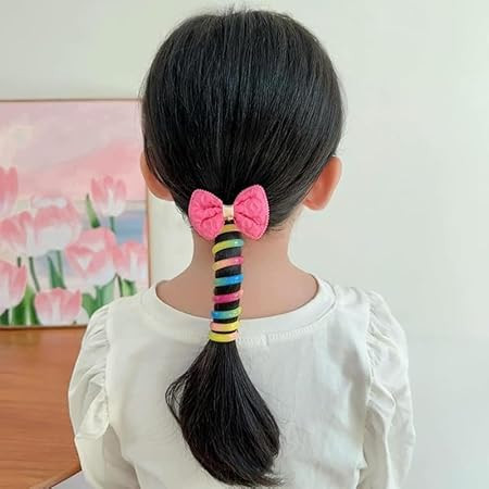 Elina Wire Hair Bands for Girls Kids Braided Spiral Hair Ties Cute Cartoon Ponytail Maker Spring Rubber Elastic Braids Accessories (Pack of 2)