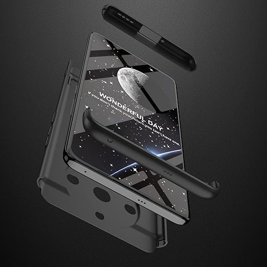 Kapa Double Dip Full 360 Protection Back Case Cover with Stand for Realme 11 Pro / 11 Pro Plus (Black)