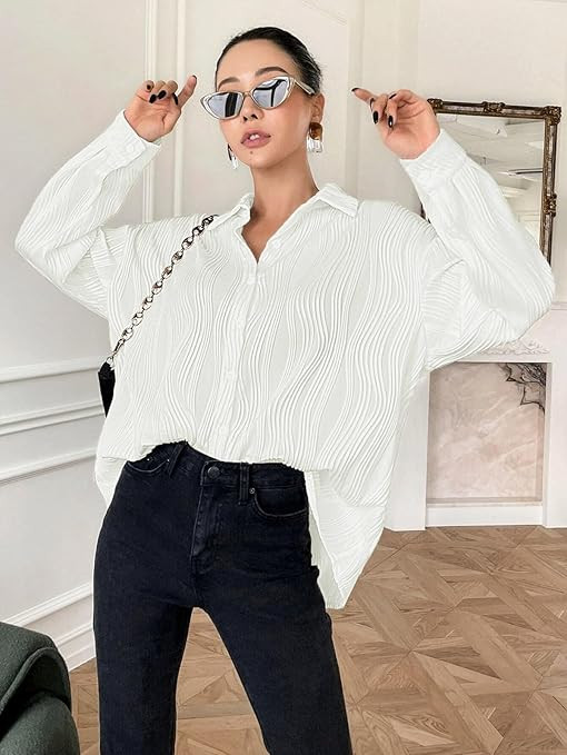 Leriya Fashion Oversized Shirt for Women | Shirt for Women Stylish Western | Long Shirt for Women