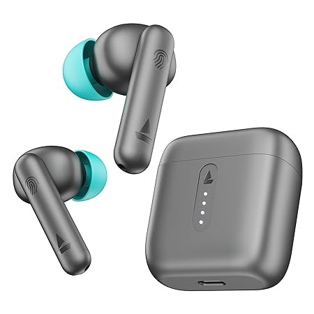 boAt Airdopes 141, Low Latency, ENx Tech, 42HRS Battery, Fast Charge, IWP, IPX4, v5.1 Bluetooth Earbuds, TWS Ear Buds Wireless Earphones with mic (Bold Black)