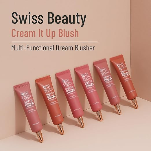 Swiss Beauty Cream It Up Blusher | Highly Pigmented | Long-lasting | Buildable & Blendable | All Skin Types | Shade- Cheek-O-Pink, 10ml