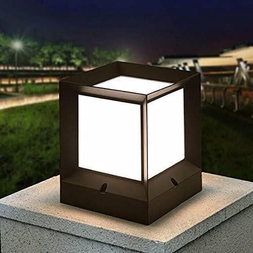 Lyse Decor Outdoor Gate Light, Lights for Boundary Pillar Lamp Cube Shape (Pack of 1,12watts , Black,Metal)