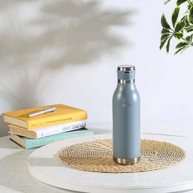 Cello Duro Jet Thermosteel Flask, 600ml, Grey | 24 Hours Hot and Cold Thermoflask | Rust & Leak Proof | Flask for Tea Coffee | Ideal for Office, Gym, Home, Kitchen, Hiking, Trekking, Travel Bottle