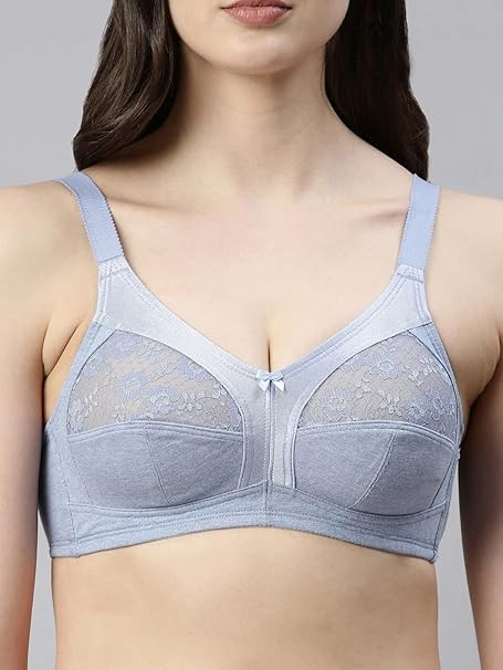 Enamor Women's Everyday Cotton Bra - Full Support, Non-Padded, Non-Wired, Full Coverage, Fab-Cool Super Contouring with M-Frame Shaping
