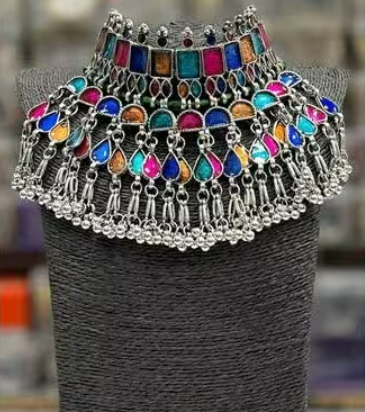 Multicolor Metal Choker Necklace for Women and Girls