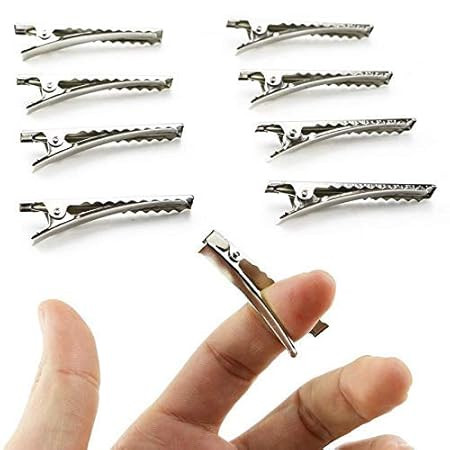 Elina Single Prong Metal Alligator Hair Clip Flat Top with Teeth Hairbow Accessory for Arts Crafts Project (1-3/4 Inch, 45 mm) -60 Pieces