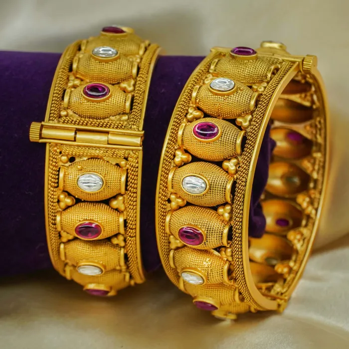 Traditional Gold plated bangle set for women and girl
