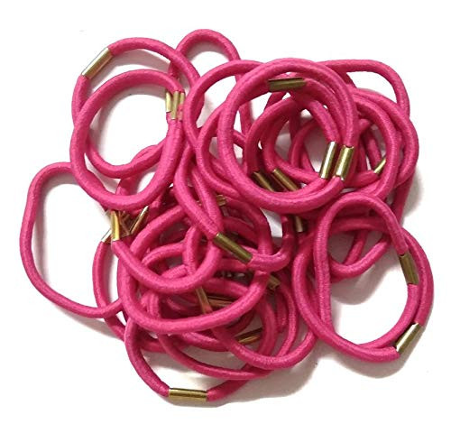 Elina Pack Of 40 Pink Colour Elastic Hair Rubber Bands, Ponytail Holder for Non slip Tight Stretchable, School Girls and Women