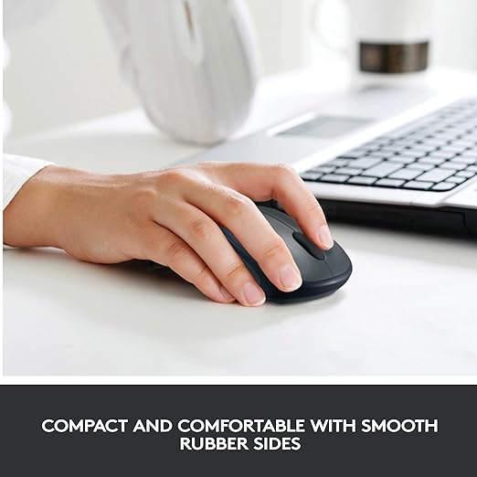 Logitech K480 Wireless Multi-Device Keyboard Black & M235 Wireless Mouse, 2.4 GHz with USB Unifying Receiver, 1000 DPI Optical Tracking, 12 Month Life Battery, Black/Grey