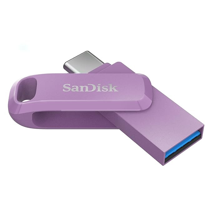 SanDisk Ultra Dual Drive Go, USB Type-C, 128GB, Lavender, 400MB/s R, 5 Y Warranty, Mobile Pendrive