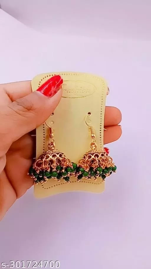 beaded earring Gold Plated Brass Stud Earring handmade Geniune Gemstone jewelry Unique Fashionable earring Gift for Women & girl