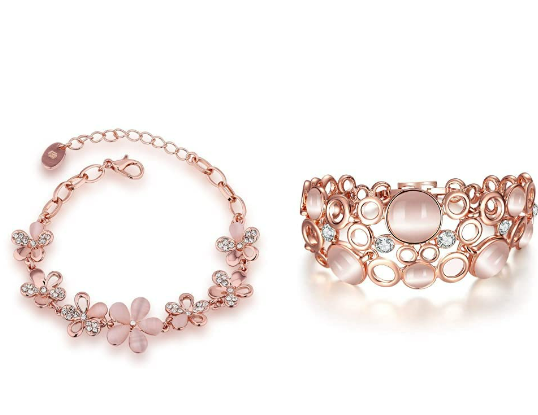 Rose gold plated beautiful jhumki Stone studded  bangles