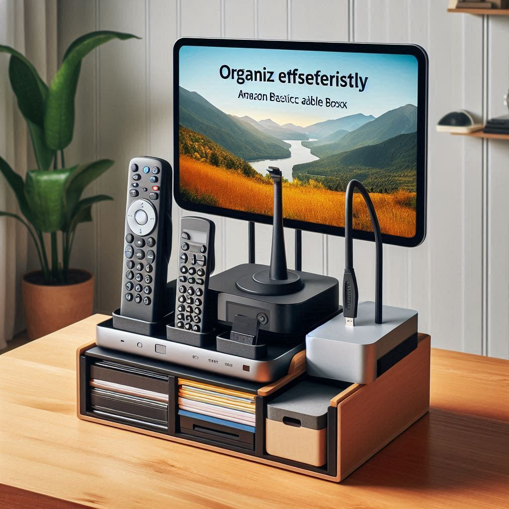 Organize Effortlessly: Amazon Basics Cable Box with Mobile Stand