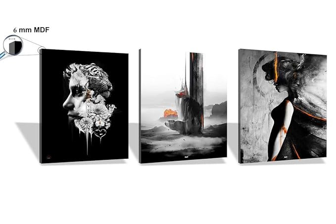 SAF paintings Abstract Multieffect UV Textured Panel Painting (Set of 3, 12 Inches X 27 Inches (SANFC12282) SANFC12282