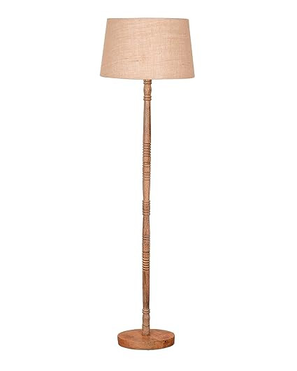 Homesake® Mid Century Modern Floor Lamp,Hand Turned Floor Lamp Wood for Living Room,Stand Lamp