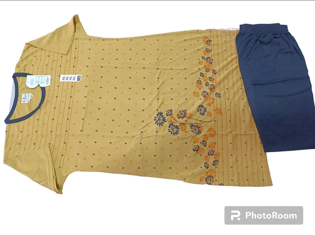 Women's Cotton Half Sleeve T Shirt and Pajama Pants Regular Fit NightSuit Top and Pyjama Set Ladies Night Dress/Night suit/Sleep wear