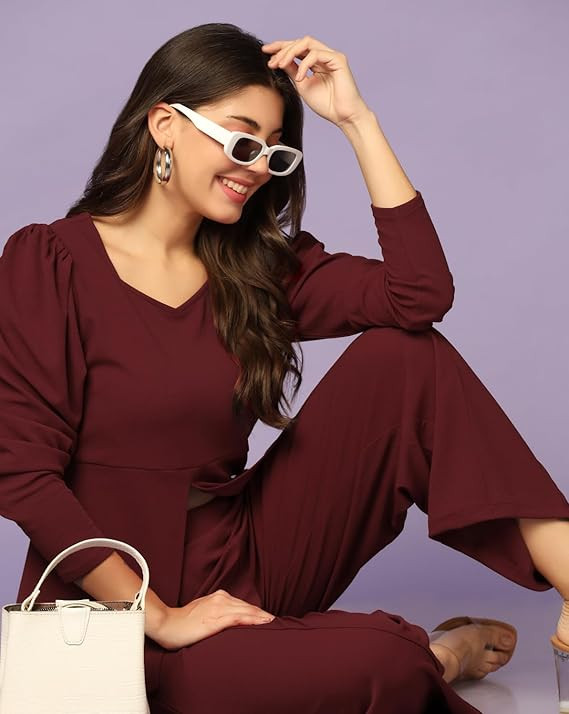 Leriya Fashion Cotton Blend Western Dress Co-Ord Set For Women