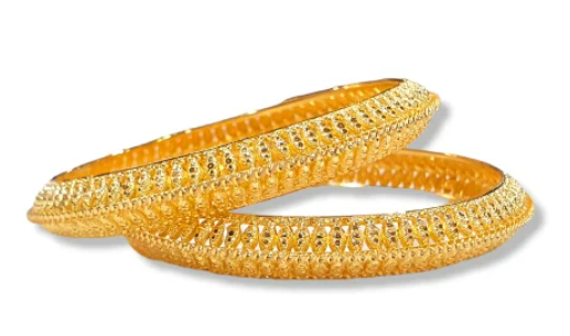 Handcrafted Gold-Plated Stone Studded with moti Bangles