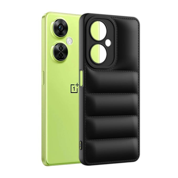 Plus Puffer Case Camera Protection Soft Back Cover for OnePlus Nord Ce 3 Lite 5G - Black
