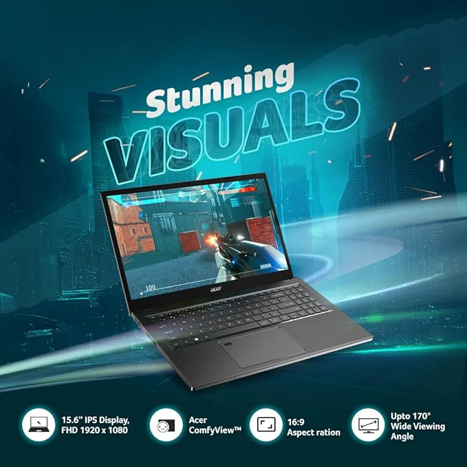 Acer Aspire 5 Gaming Laptop 13th Gen Intel Core i5 (Windows 11 Home/ 16 GB RAM/ 512 GB SSD/NVIDIA GeForce RTX 2050), A515-58GM 39.62 cm (15.6") IPS Full HD Display, Steel Gray, 1.78 KG