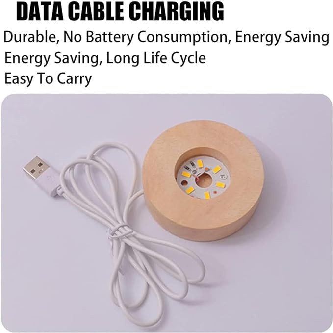 Desidiya Universe Crystal Ball Night Light,2.4 Inch Glass Ball Night LED Lamp with Woodern Base,Decorations Gifts for Men,Women,Kids,Boys,Girls,Teens