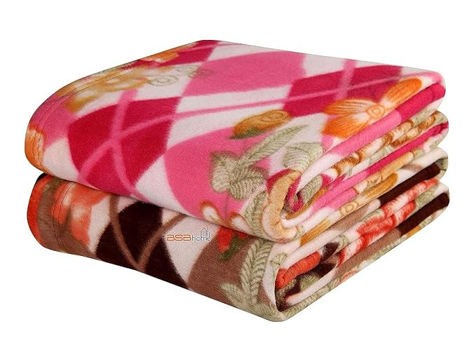 BSB HOME All Season Multipurpose Polar Fleece Single Bed Printed Assorted Multicolor Light Weight Blanket (Set of 2, 90 x 60 inches)(Skin Friendly) - Prime Collections| TC - 240