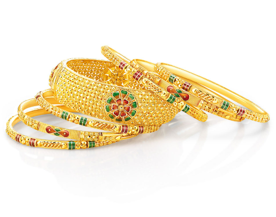 Rose Gold-Plated Stone Studded Handcrafted Bangles For Women&girls