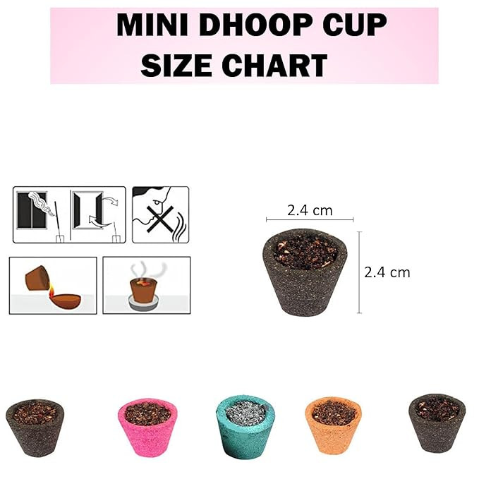 SIGNAMIO Sambrani Havan Mini Size Dhoop Cup For Pooja With Rose, Sandal(Chandan), Mogra, Loban And Guggal (Pack Of 5,60 Cups) For Home, Office, Yoga, Prayer, Festival, Meditation And Spiritual Events
