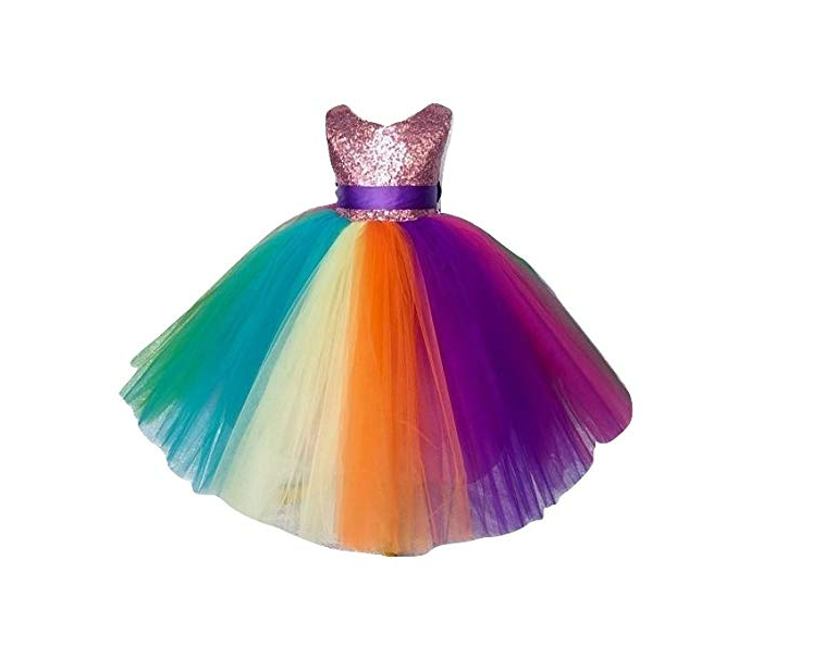 AD & AV Girls Casual Dress ( FROCK RAINBOW)