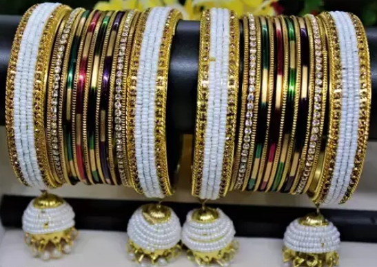 Beautiful bangles set with Latkan kada for Womens & Girls