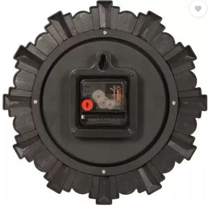 Kadio Analog 24.5 cm X 24.5 cm Wall Clock (Maroon, with Glass, Standard)