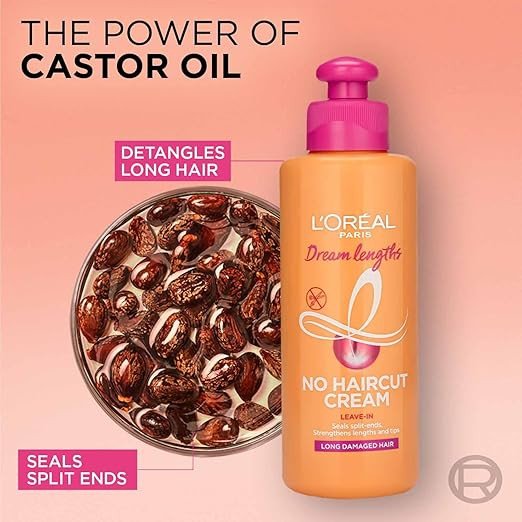 L'Oreal Paris Dream Lengths No Haircut Cream Leave-In Conditioner, 200ml & L'Oreal Paris 6 Oil Nourish Conditioner, 175ml (With 10% Extra)