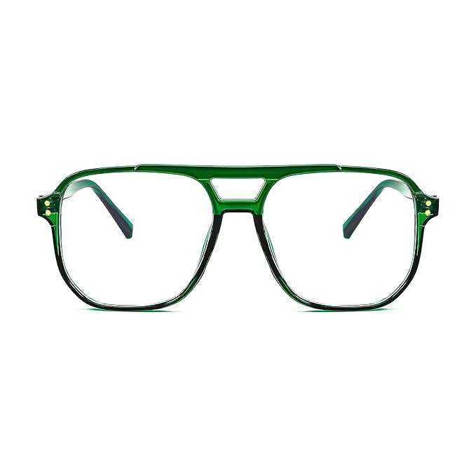 Karsaer Blue Light Blocking Glasses Fake Nerd Clear Square Computer Lightweight Pilot Glasses Frame Oversized E1062