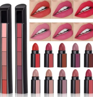 Huda Girl Beauty Combo of 2 Matte Shades 5 in 1 Lipstick