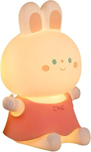 NYRWANA Night Lamp for Bedroom, Night Lamp for Kids, Cute Lamp, Light Lamp, Silicone Lamp, Lamp for Kids, Birthday Gifts, Valentine Gift for Girlfriend, Rechargeable Rabbit Lamp (Multicolor)