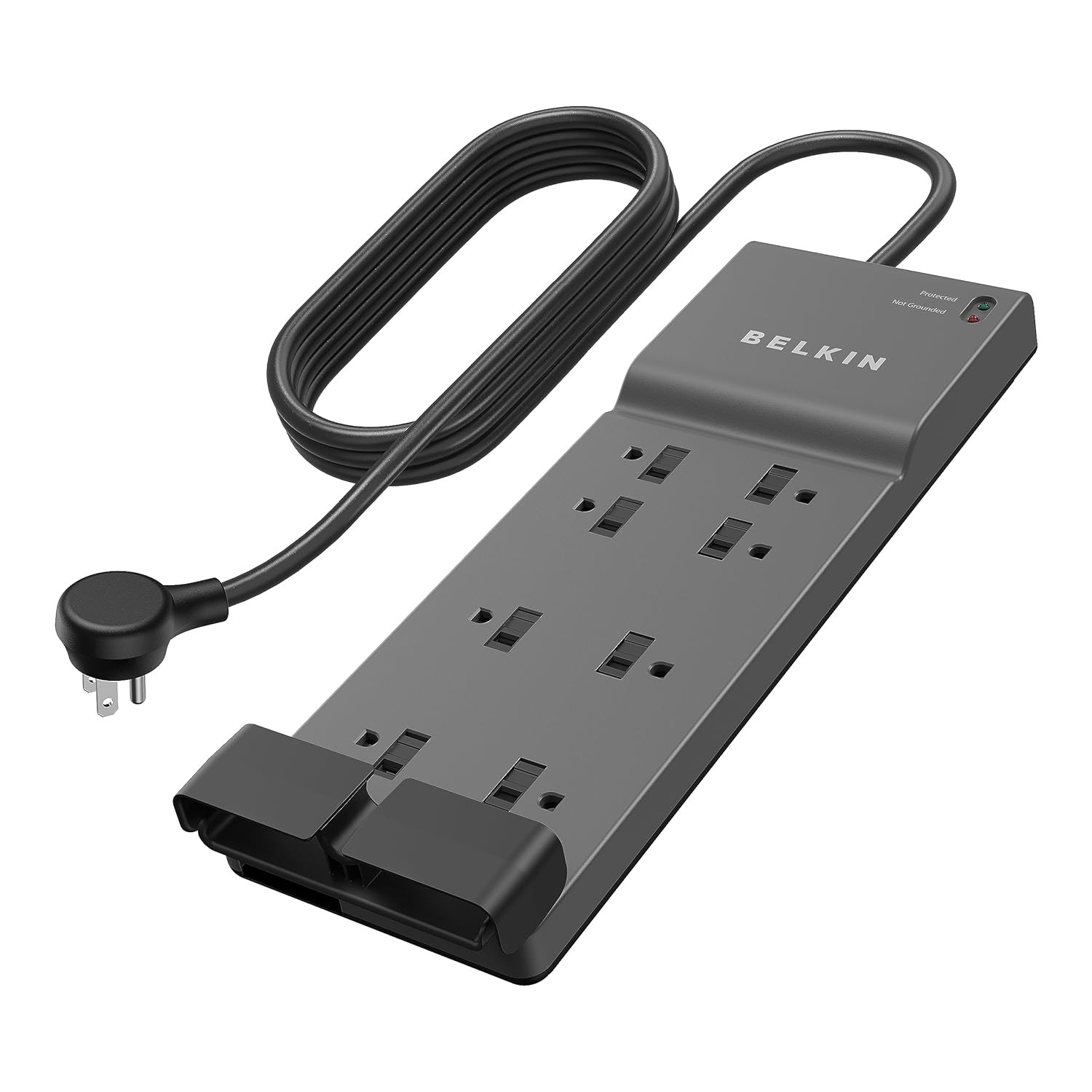 Belkin 8-Outlet Power Strip Surge Protector with 6-Foot Power Cord and Telephone Protection, BE108200-06