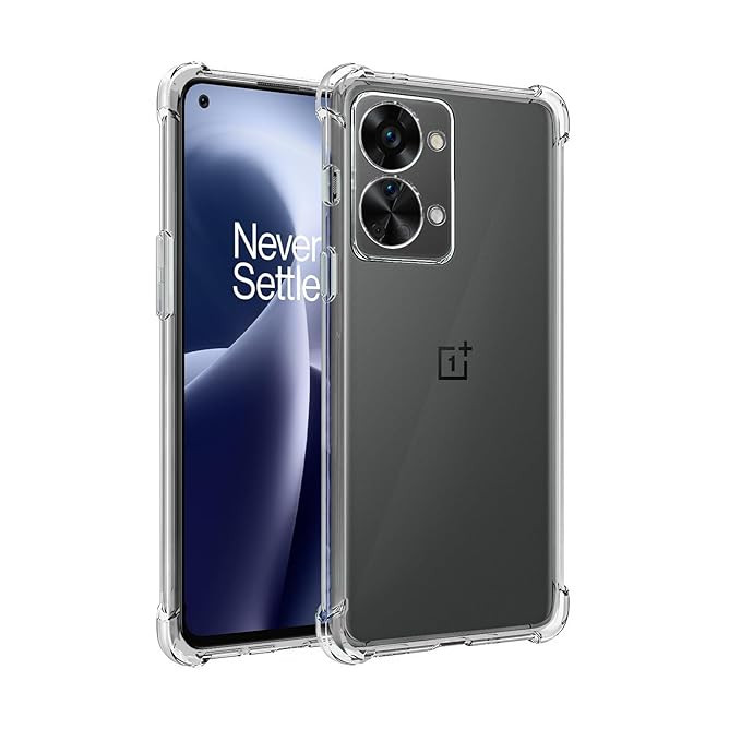 Plus Mobile Cover Soft & Flexible Shockproof Back Case with Cushioned Edges Transparent for OnePlus Nord 2T 5G - Clear