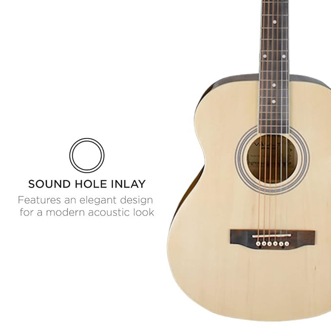 Vault DA20 Dreadnought Acoustic Guitar With Gig-Bag, Picks, Strings Set, String Winder, Strap, Polishing Cloth And Allen Key