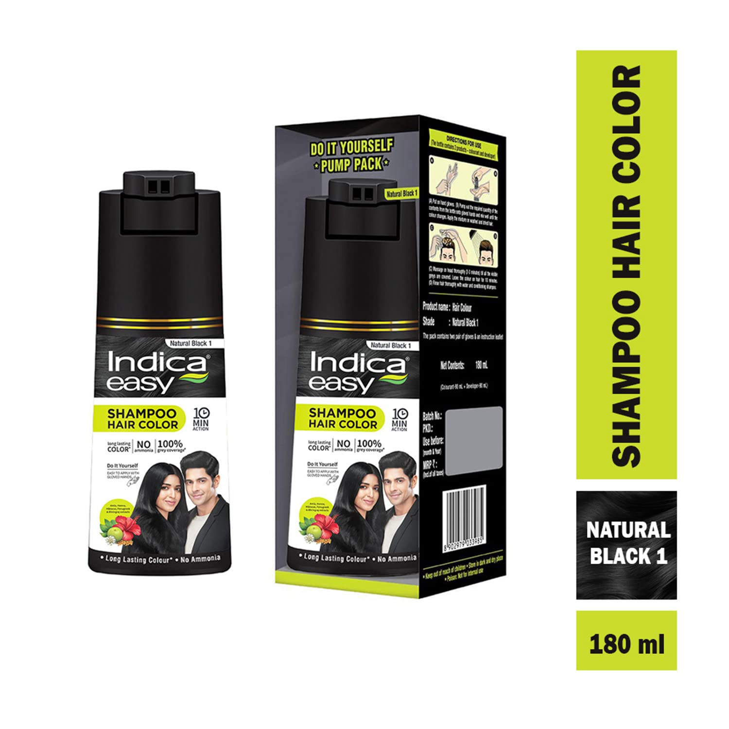 INDICA EASY – SHAMPOO HAIR COLOR (180 ML)