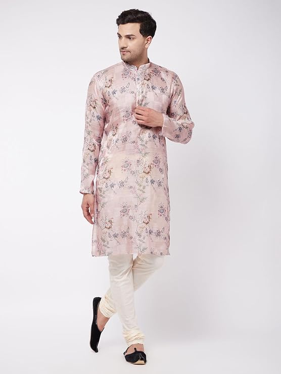 VASTRAMAY Mn's Cotton Blend Kurta Pyjama Sete (MK)