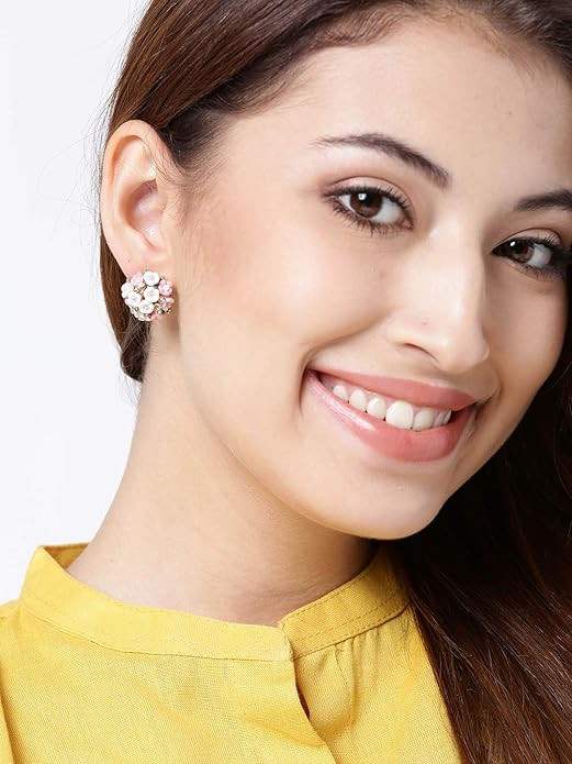 YouBella Jewellery for Women Gold-plated Floral Stud Tops Earings Earrings for Women & Girls