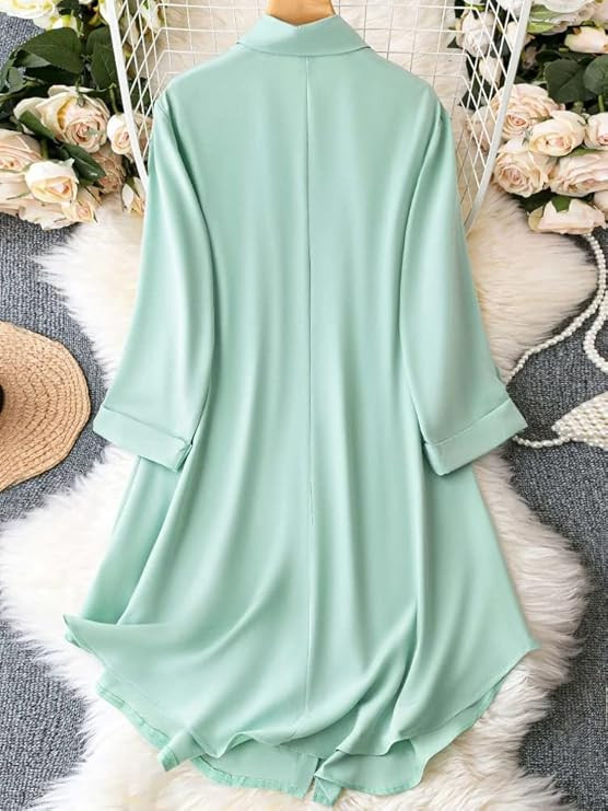 Leriya Fashion Western Dress || Rayon Solid Button Front Shirt Dress for