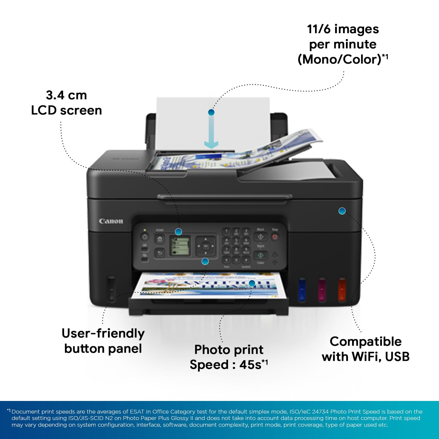 Canon PIXMA MegaTank G4770 All-in-one (Print, Scan, Copy) Wireless Inktank Printer with ADF and Fax