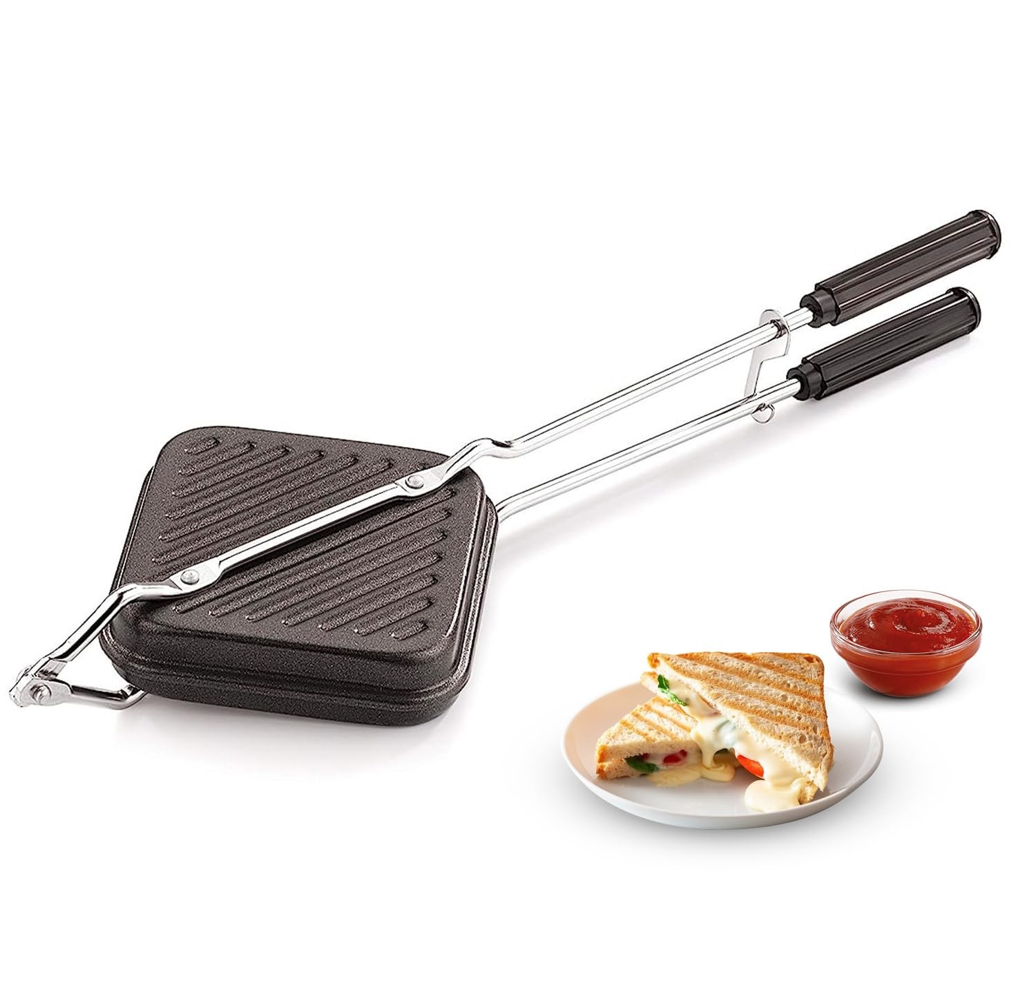 AADHIK Gas Toaster Aluminium Non-stick Sandwich Maker | Grill Sandwich | Club Sandwich | Vegetable Sandwich Maker