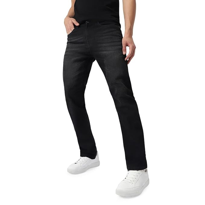 Urbano Fashion Men's Regular Fit Washed Jeans Stretchable