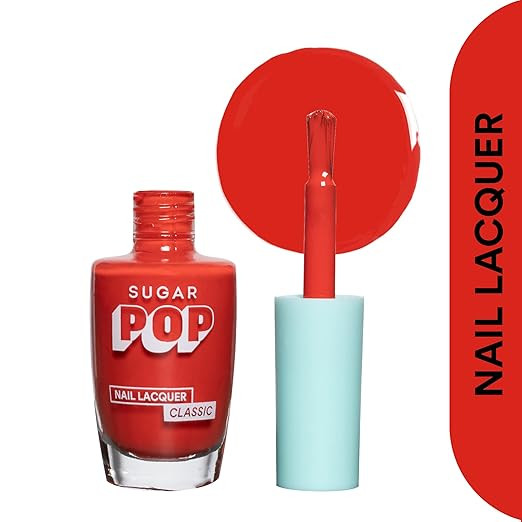SUGAR POP Nail Lacquer - 12 Serene Sunset (Saturated Orange) 10 Ml - Dries In 45 Seconds - Chip-Resistant, Long-Lasting. Glossy Finish High Shine Nail Polish
